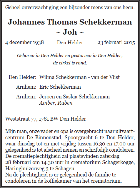 Advertentie overlijden